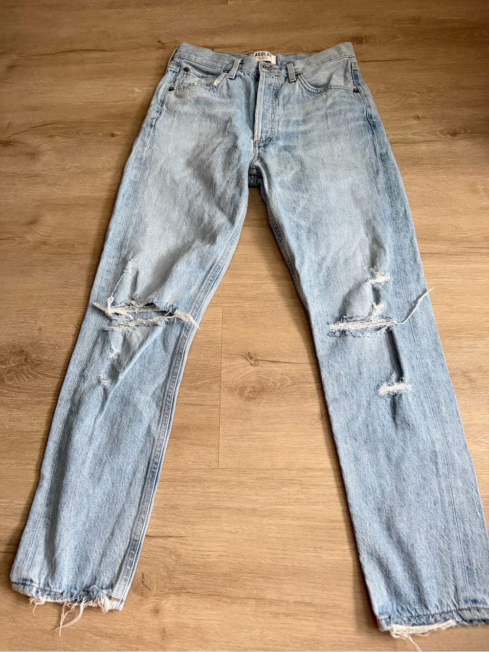 AGOLDE Jamie High Rise Classic Jean Shakedown Distressed SZ 26